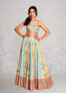 Multicolour corset gown