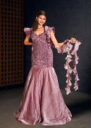 Wine fishcut bridal gown