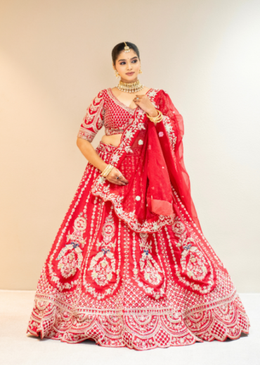 Red bridal lehenga