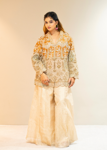 Antique gold jacket palazzo set