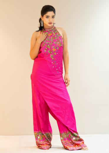 Fuchsia pink tunic palazzo set