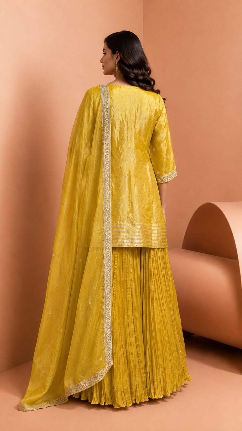 Sunlit Gold Kurta with skirt Set