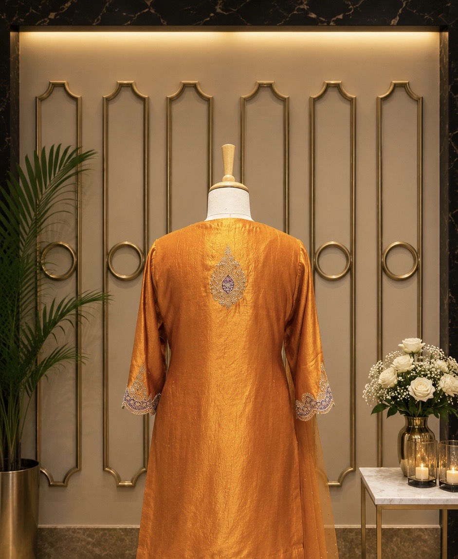 Saffron Radiance Sharara Set
