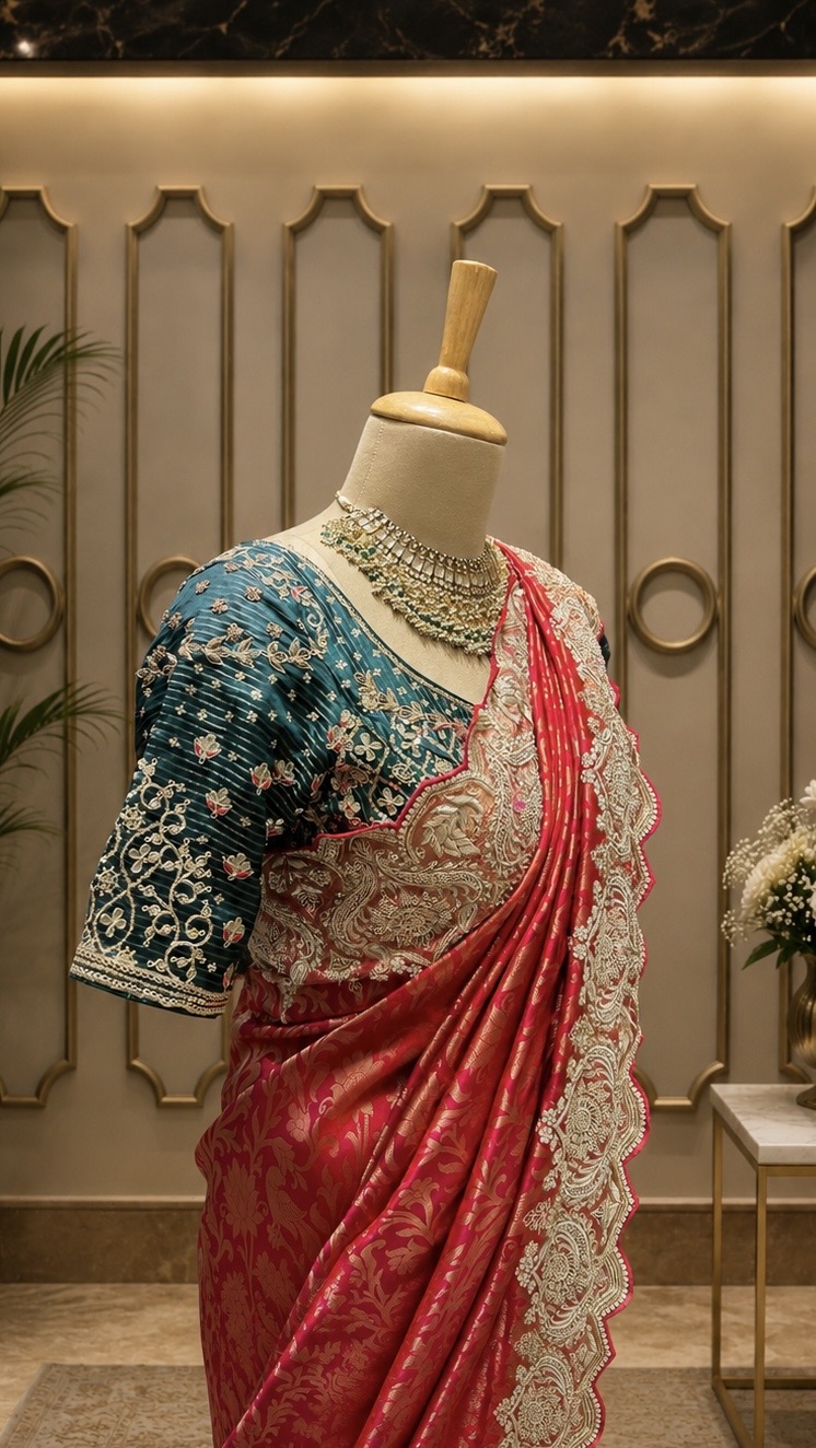 Crimson Royale Kanjeevaram saree