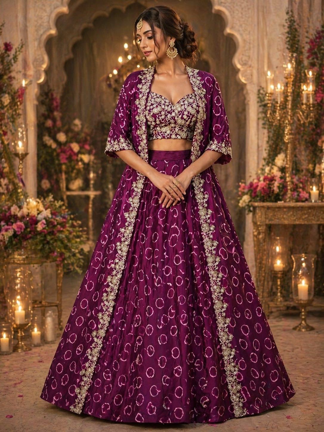 Royal Plum Designer Lehenga Set