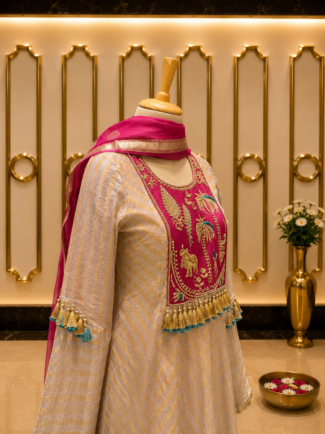 Blush Gold Anarkali Set