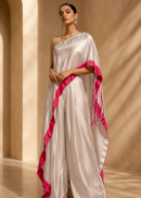 Pearl Blush One-Shoulder Drape Co-ord Set
