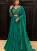 Emerald Elegance Embellished Lehenga Set