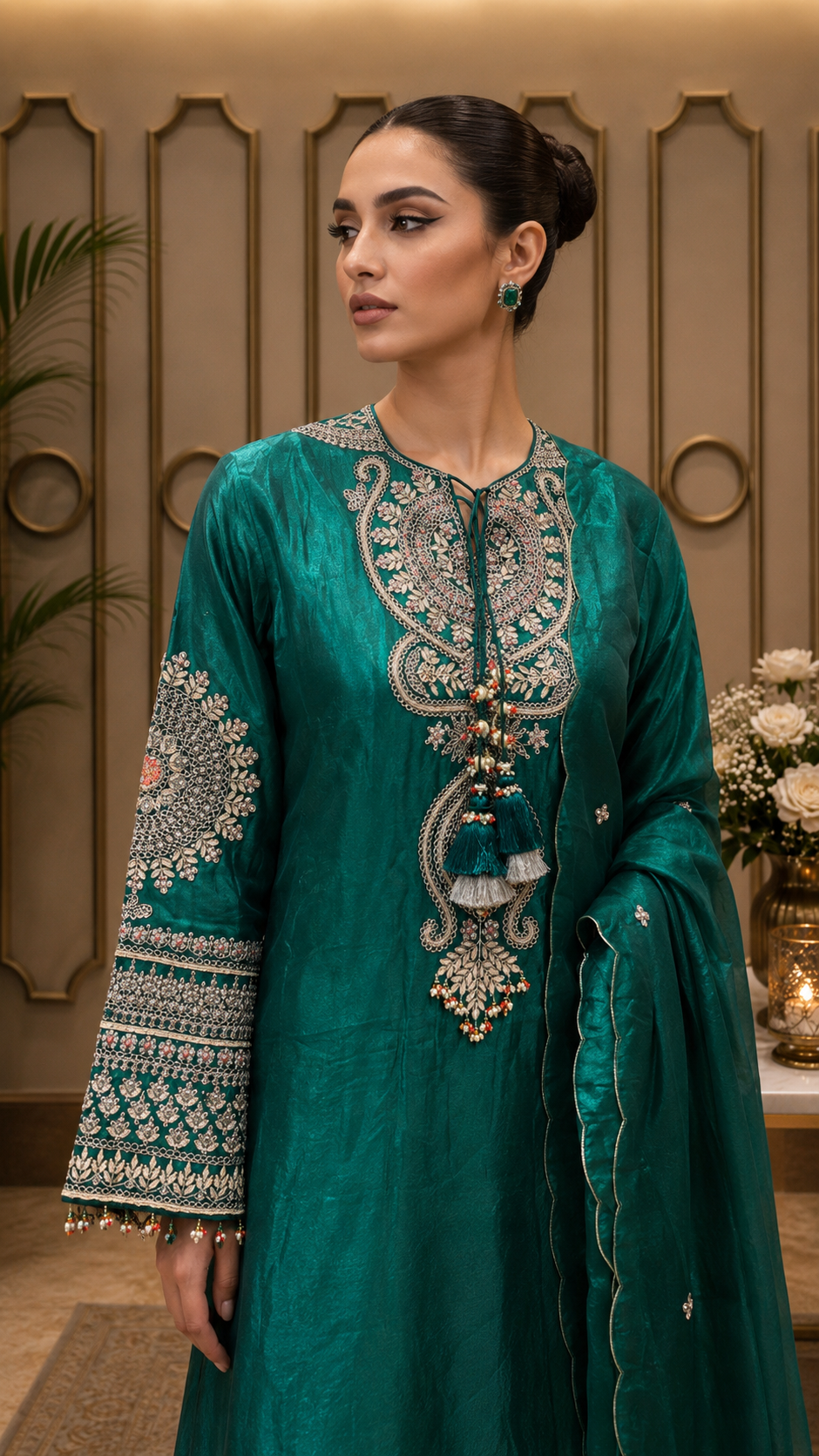 Emerald Noor Embroidered Kurta Set
