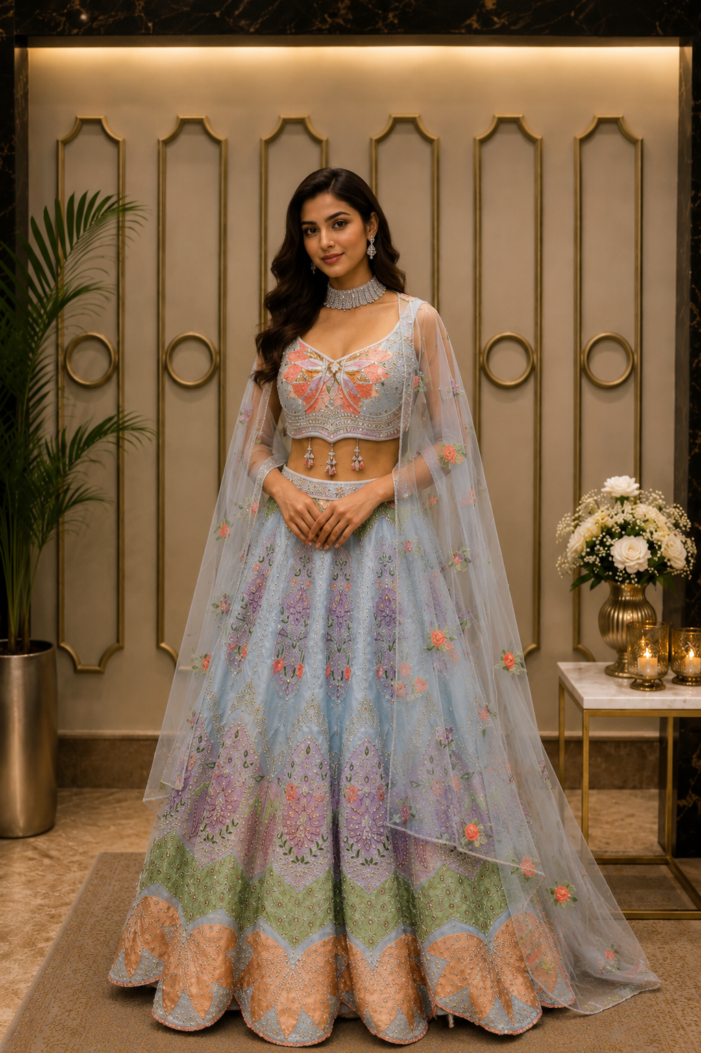 Celeste Jardin Lehenga