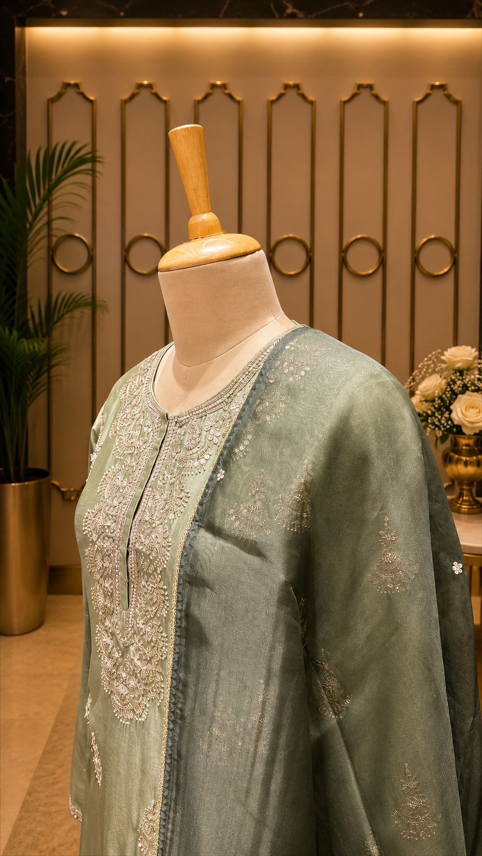 Straight Kurta Set with Skirt & Dupatta