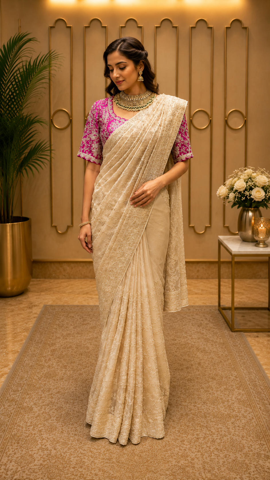 Ivory Noor Heritage Saree