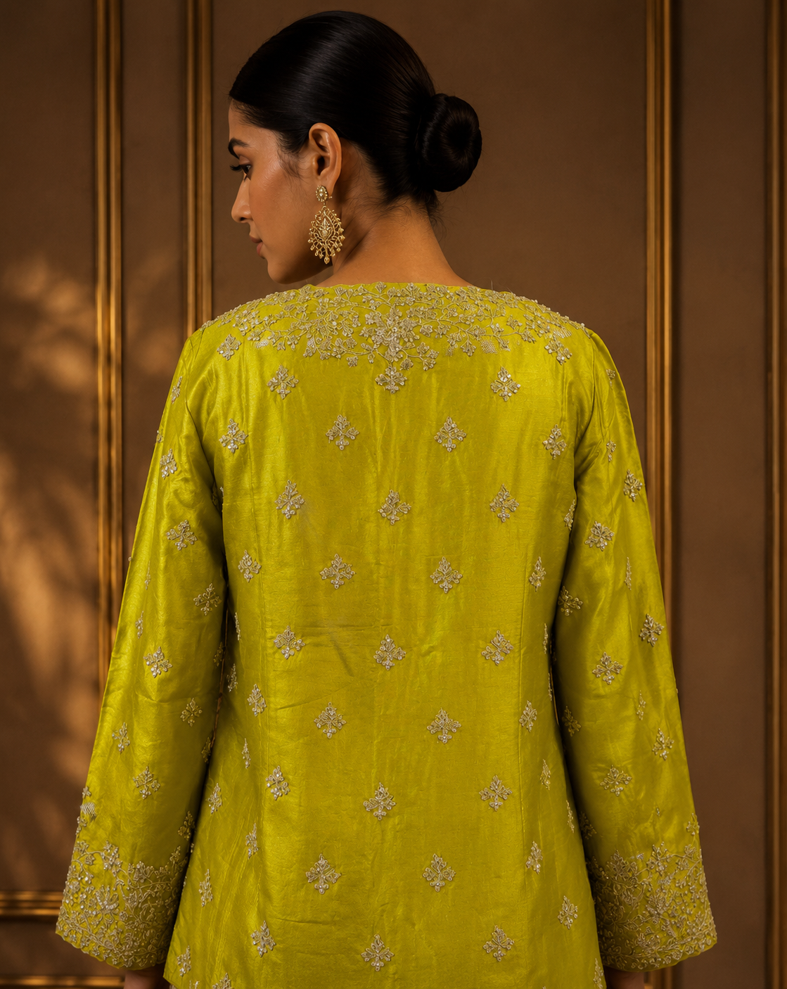 Citrus Glow Embroidered Jacket Set