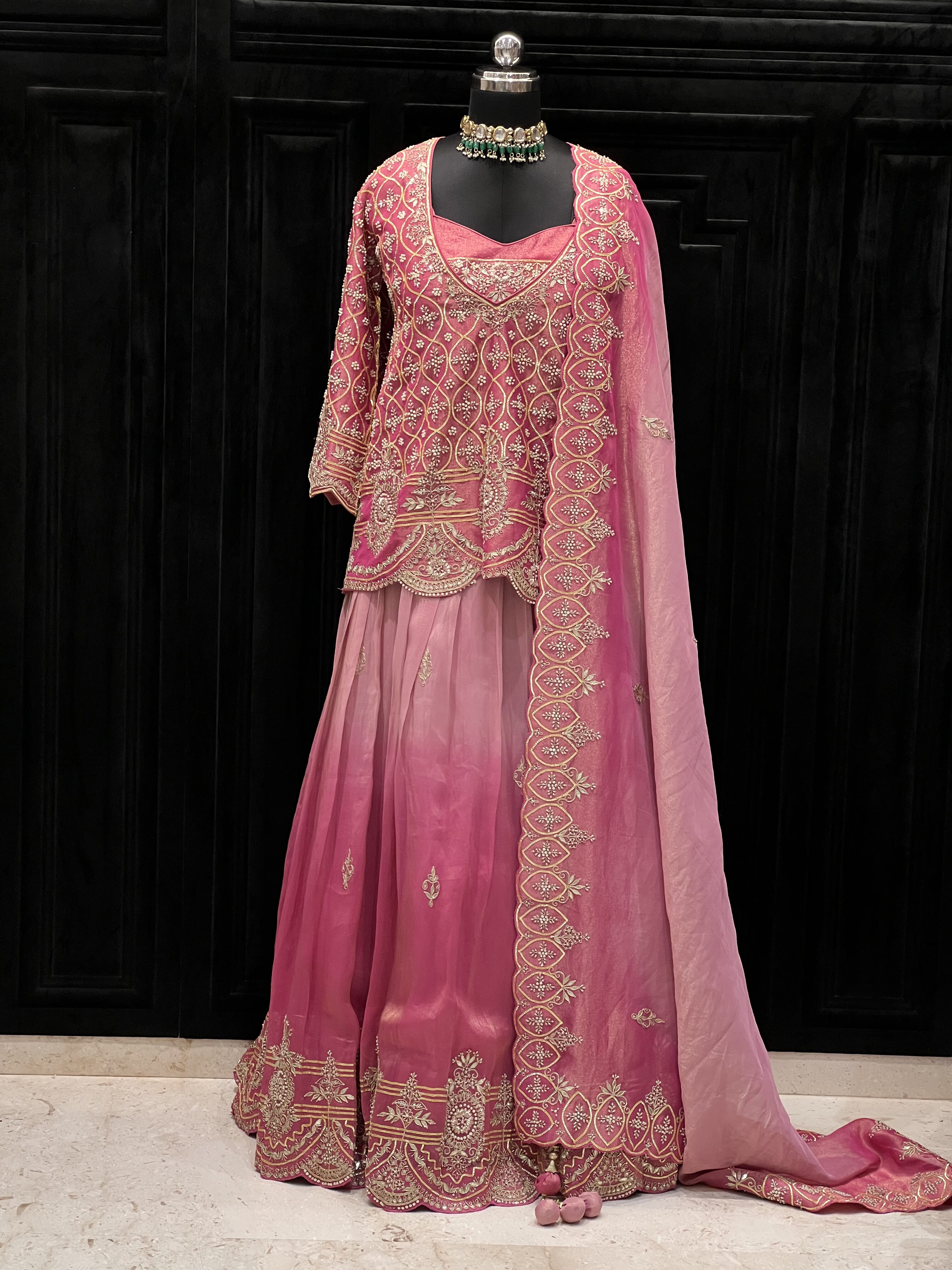 Pink Ombre Lehenga Set