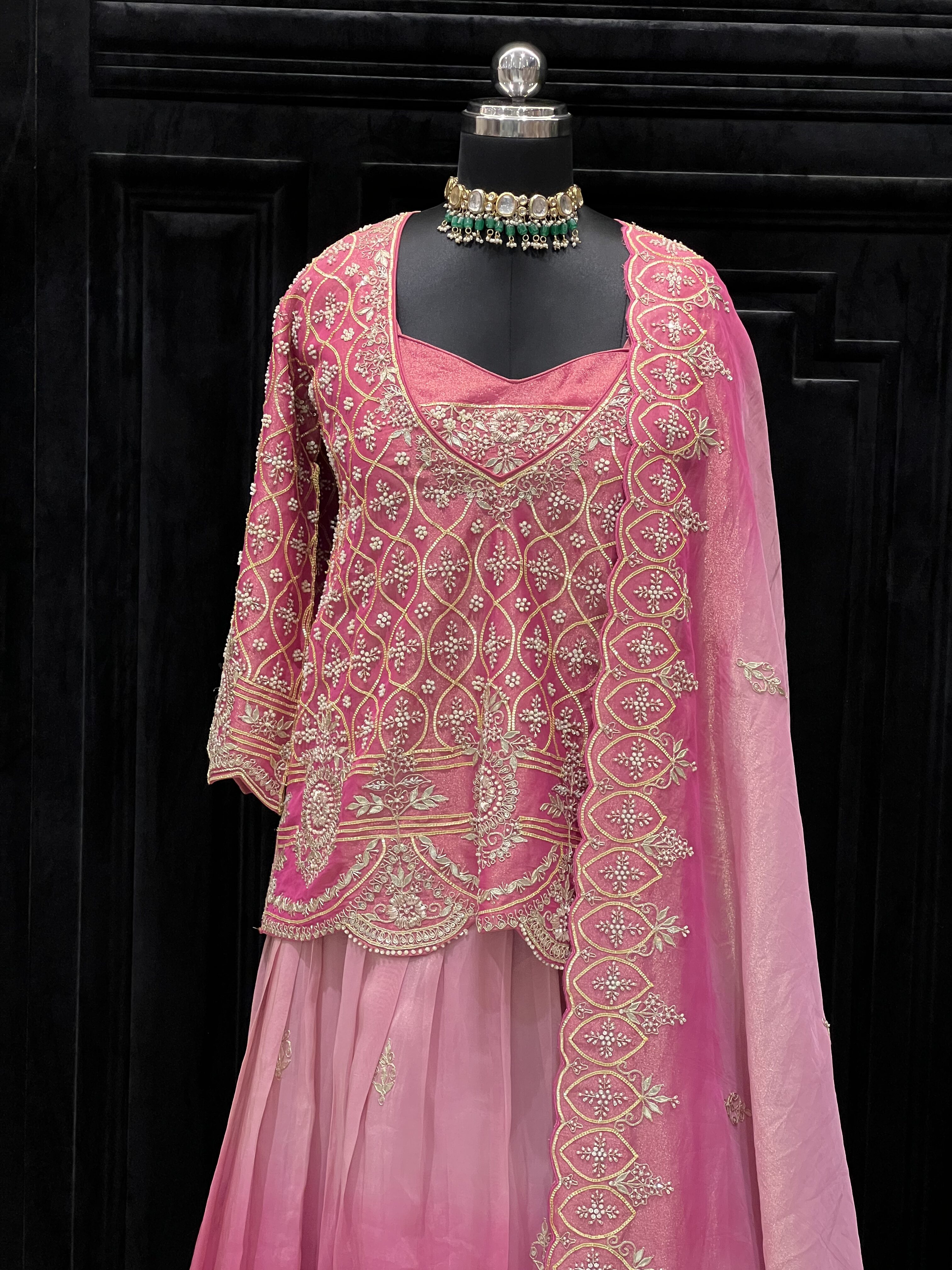 Pink Ombre Lehenga Set