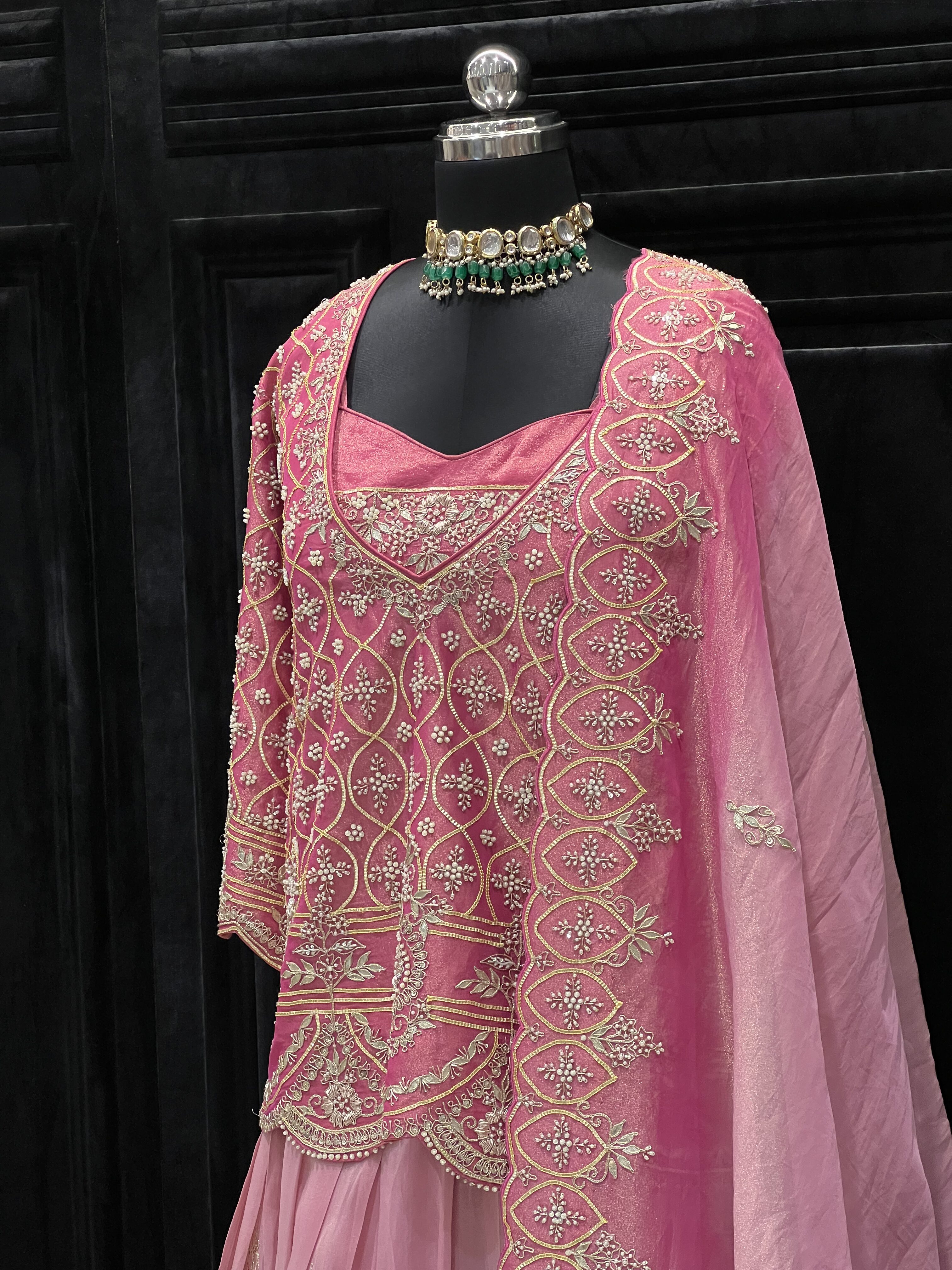 Pink Ombre Lehenga Set