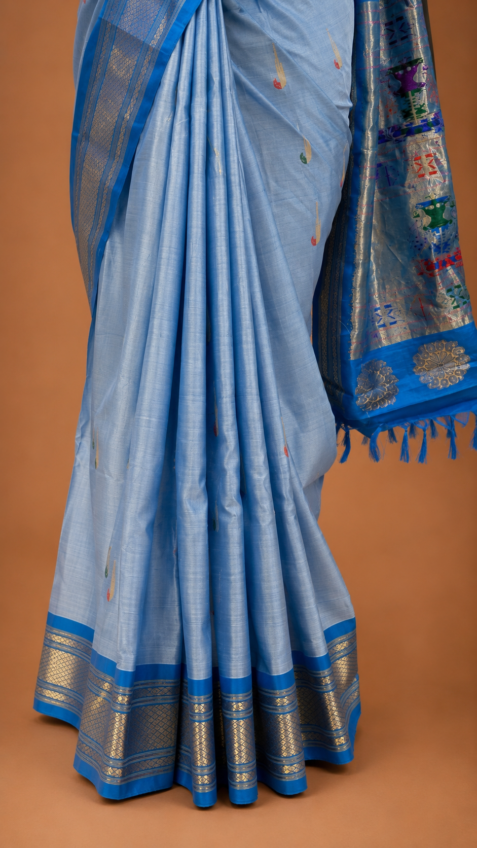 Sky Blue Paithani Silk Saree
