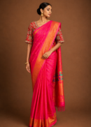 Fuchsia Pink Paithani Silk Saree