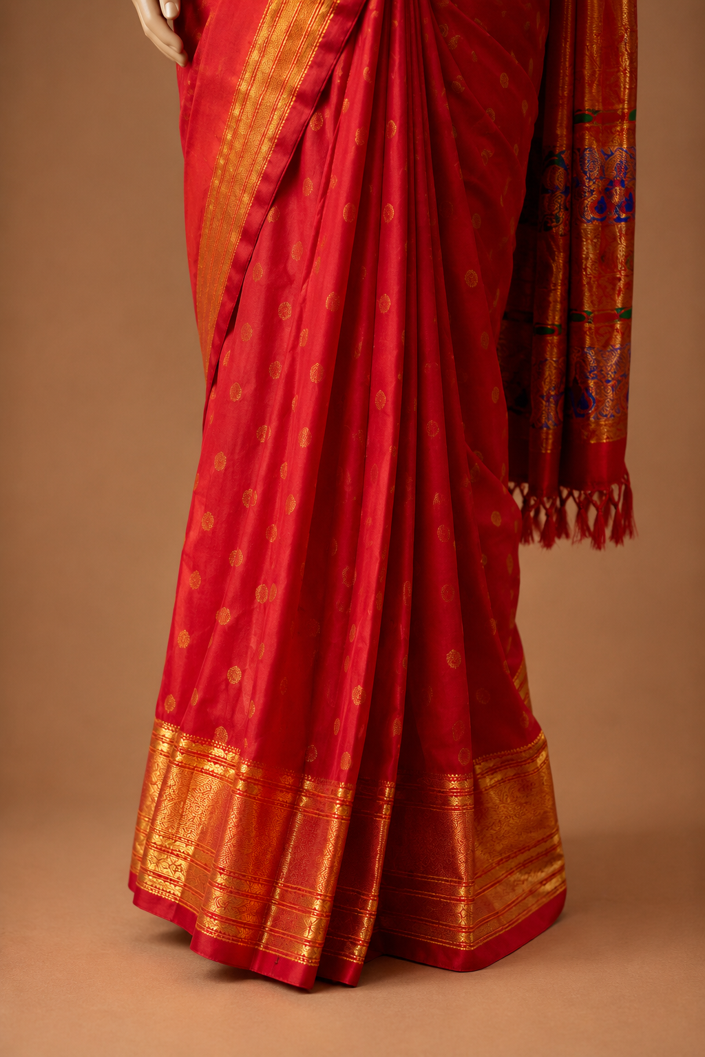 Royal Crimson Paithani Silk Saree
