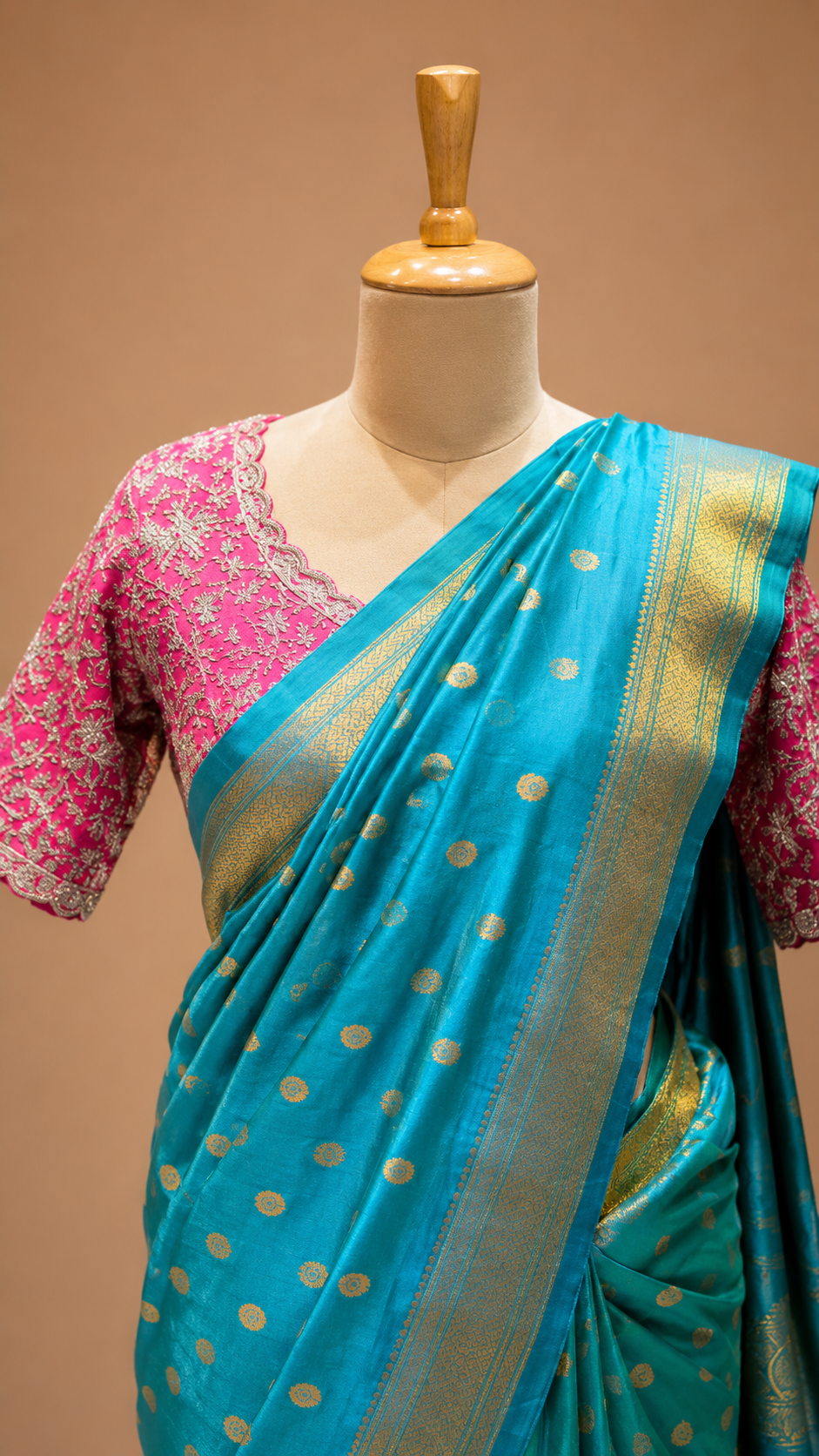 Turquoise Blue Paithani Silk Saree