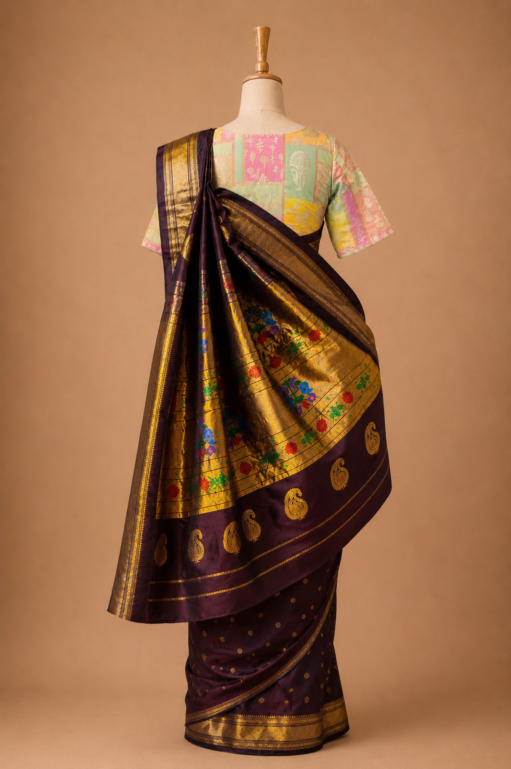 Regal Plum Paithani Silk Saree