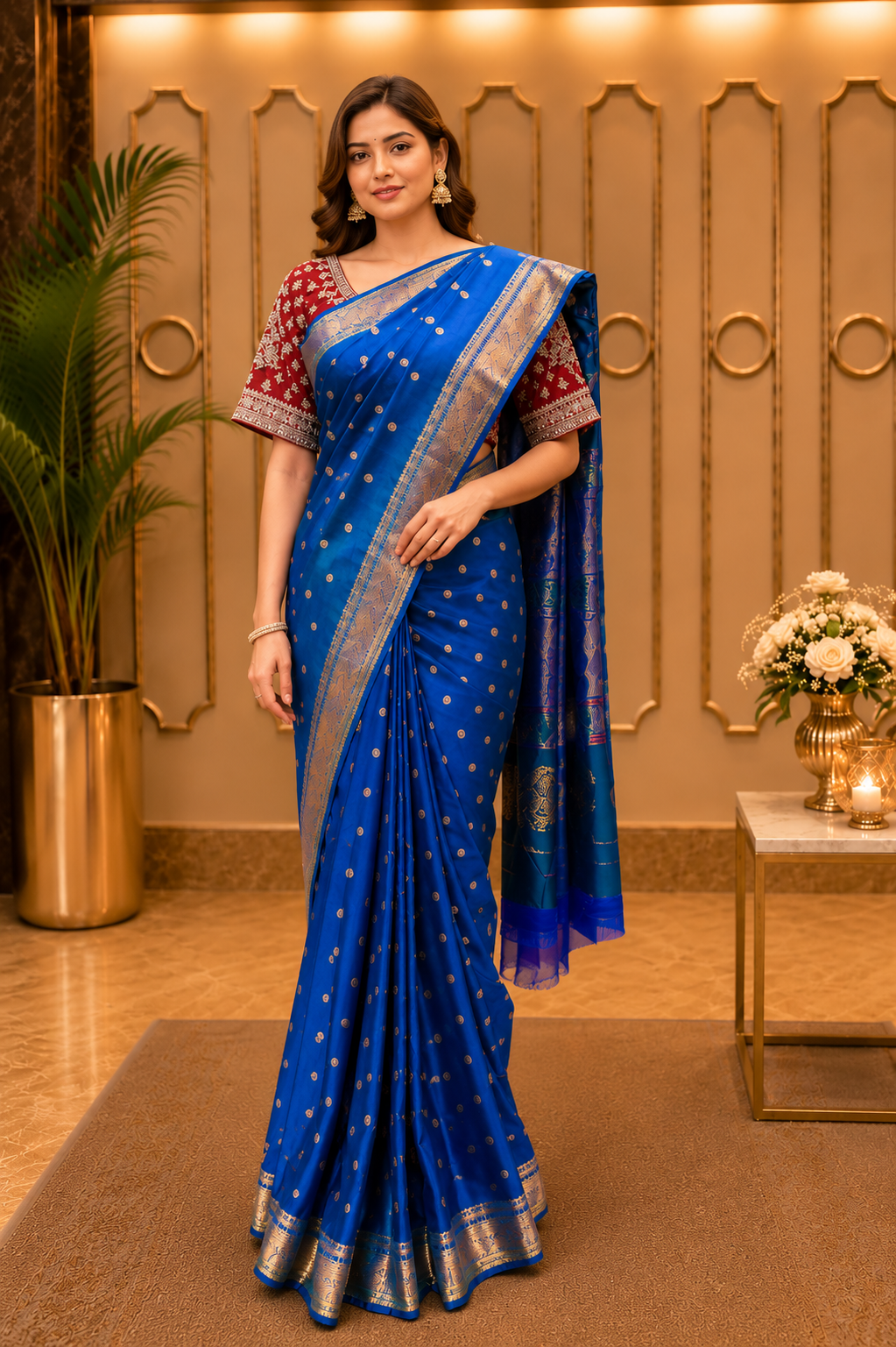 Royal Azure Kalanjali Paithani Silk Saree