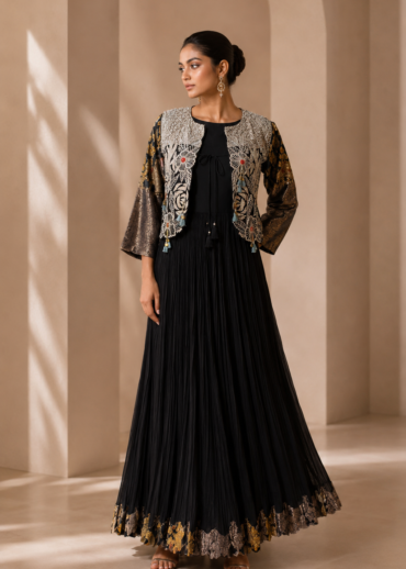 Emerald Royale Overlap Jacket Gown