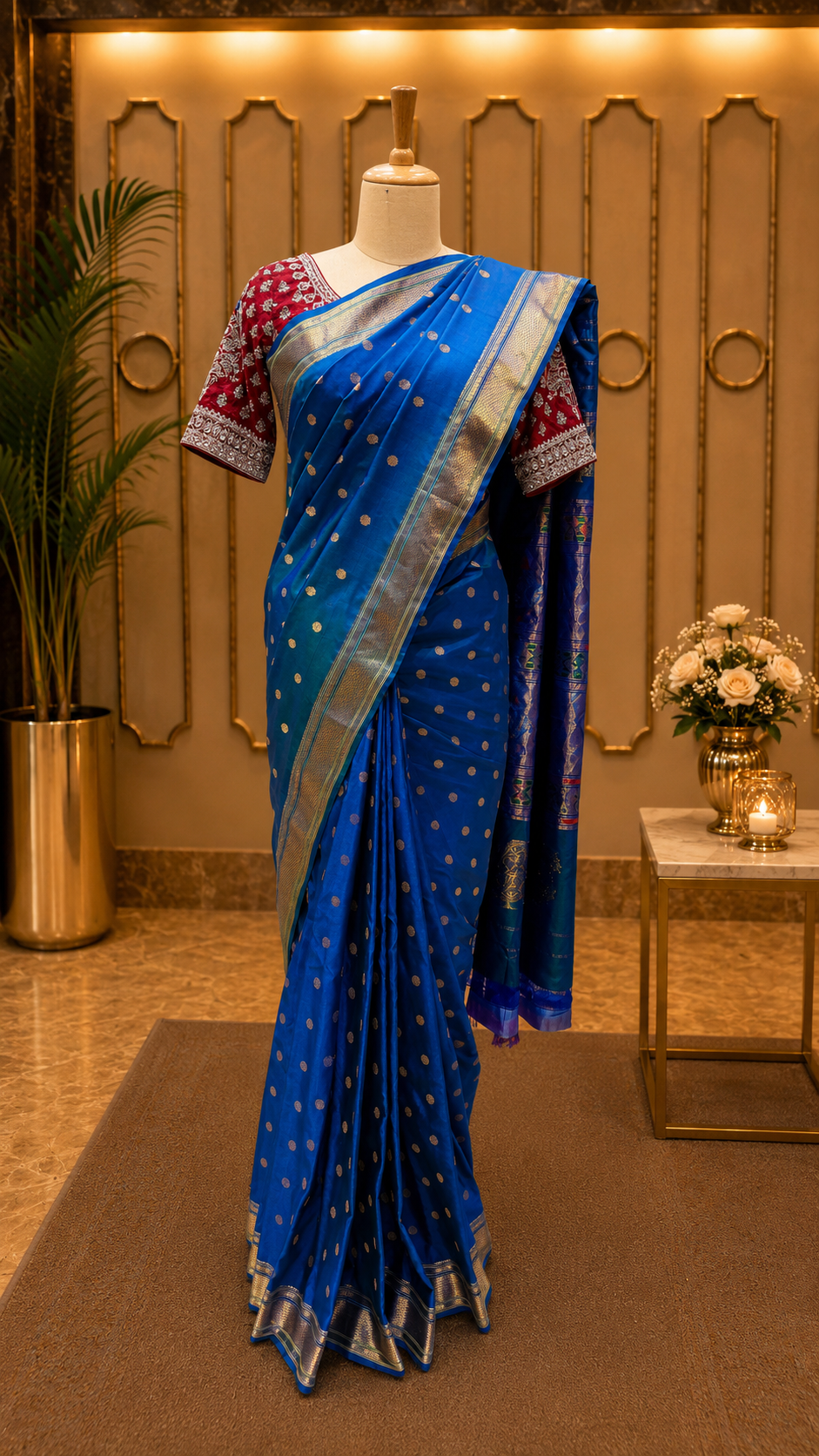 Royal Azure Kalanjali Paithani Silk Saree