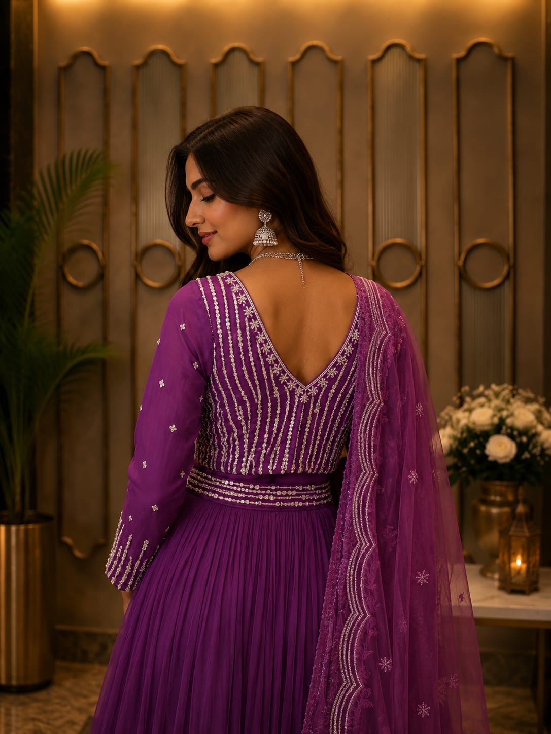 Amethyst Bloom Embroidered Lehenga Set