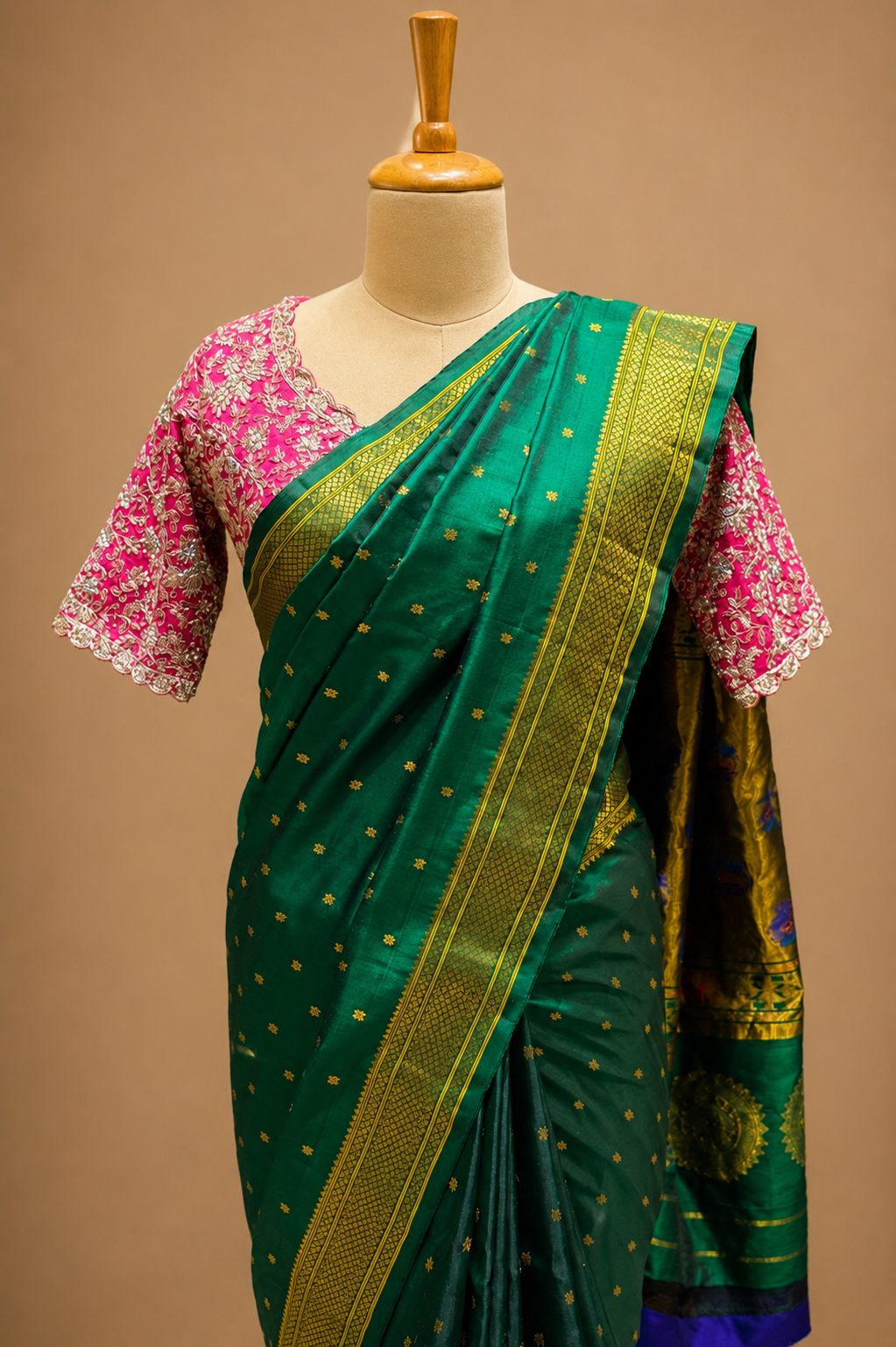 Green Heritage Paithani Silk Saree