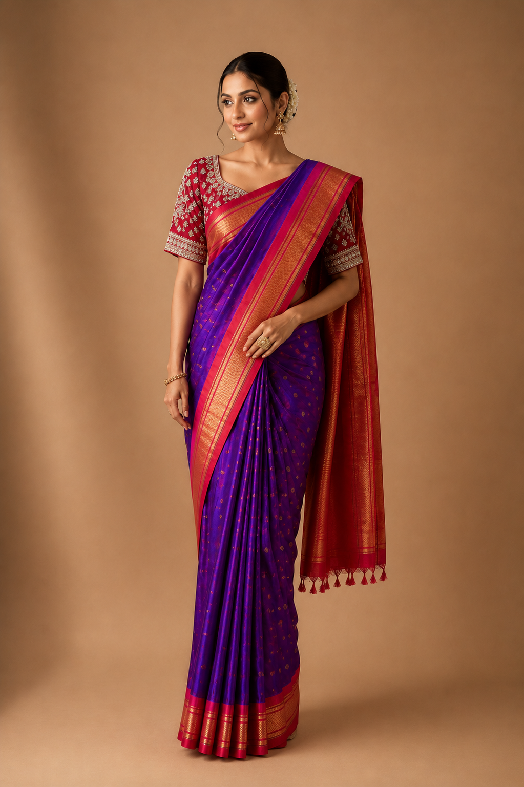 Royal Purple Paithani Silk Saree