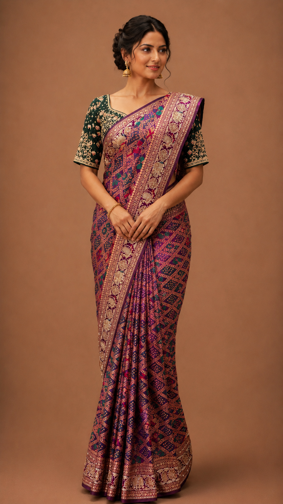 Royal Bandhej Khaddi Georgette Saree