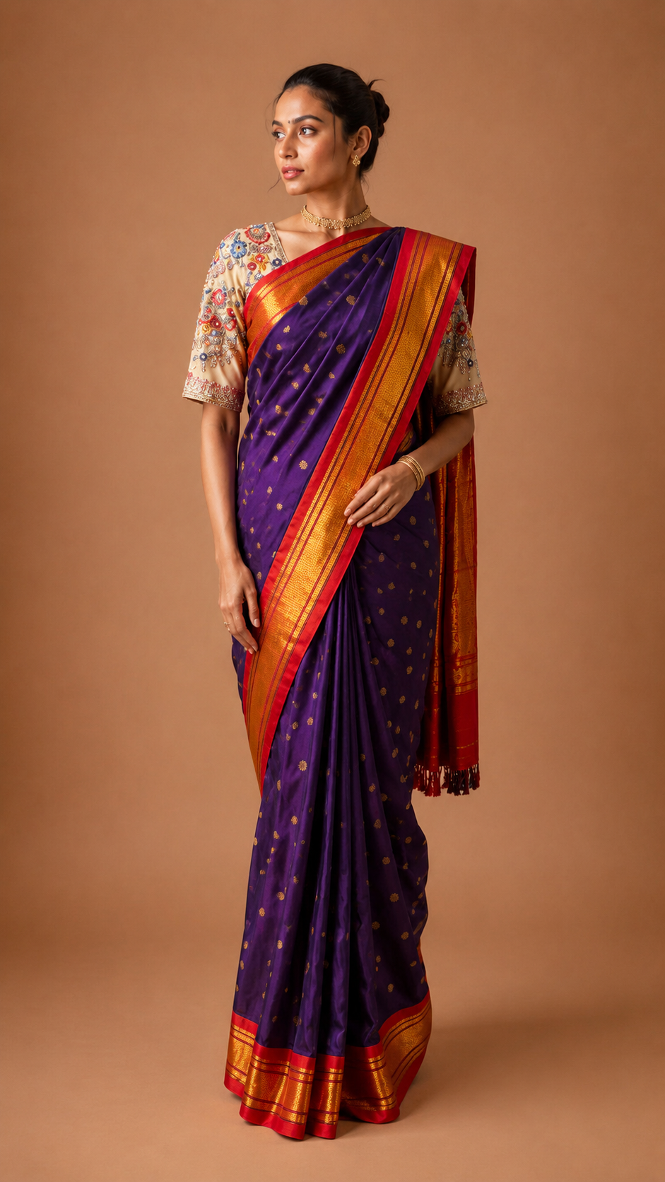 Royal Purple Paithani Silk Saree