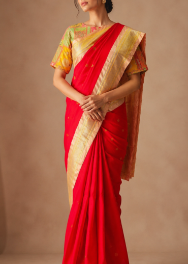 Scarlet Heritage Paithani Silk Saree