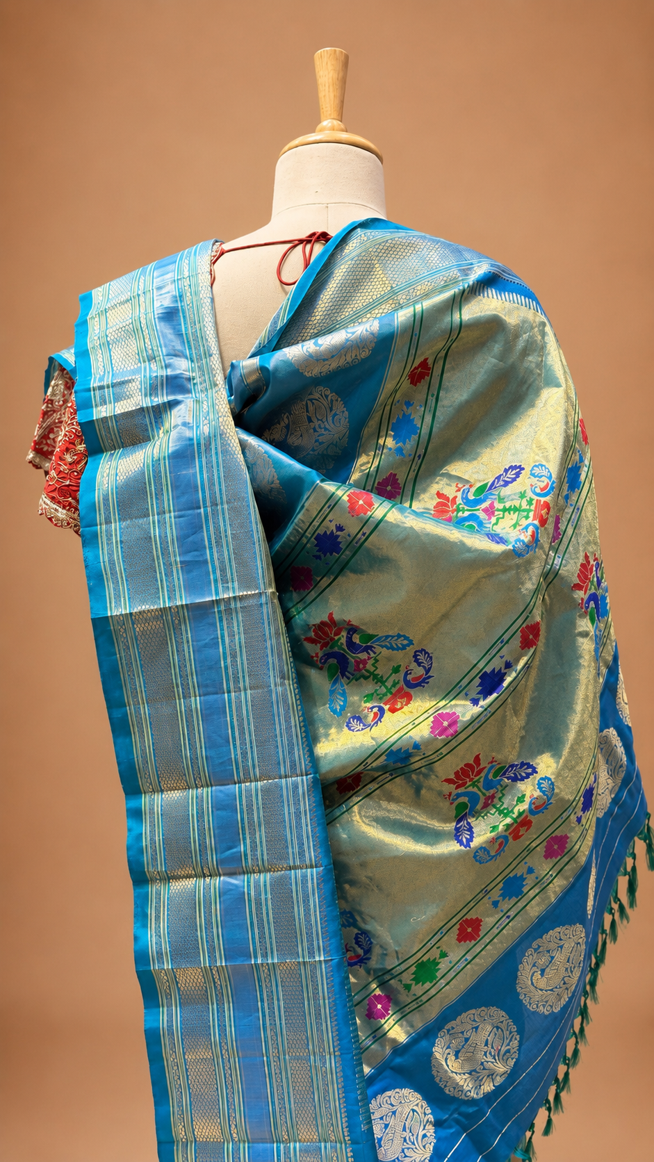 Azure Paithani Silk Saree