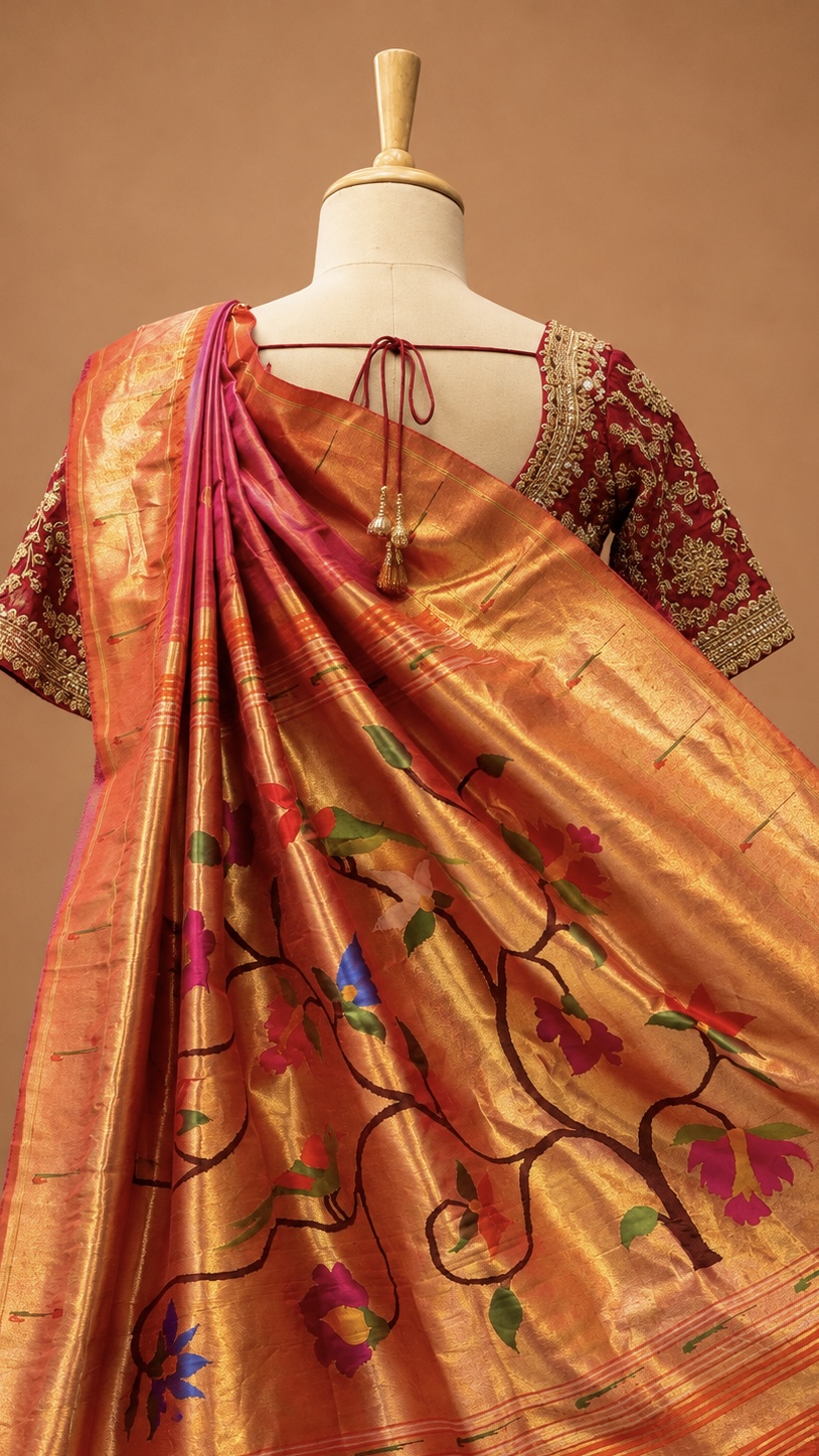 Muniya Paithani Silk Saree