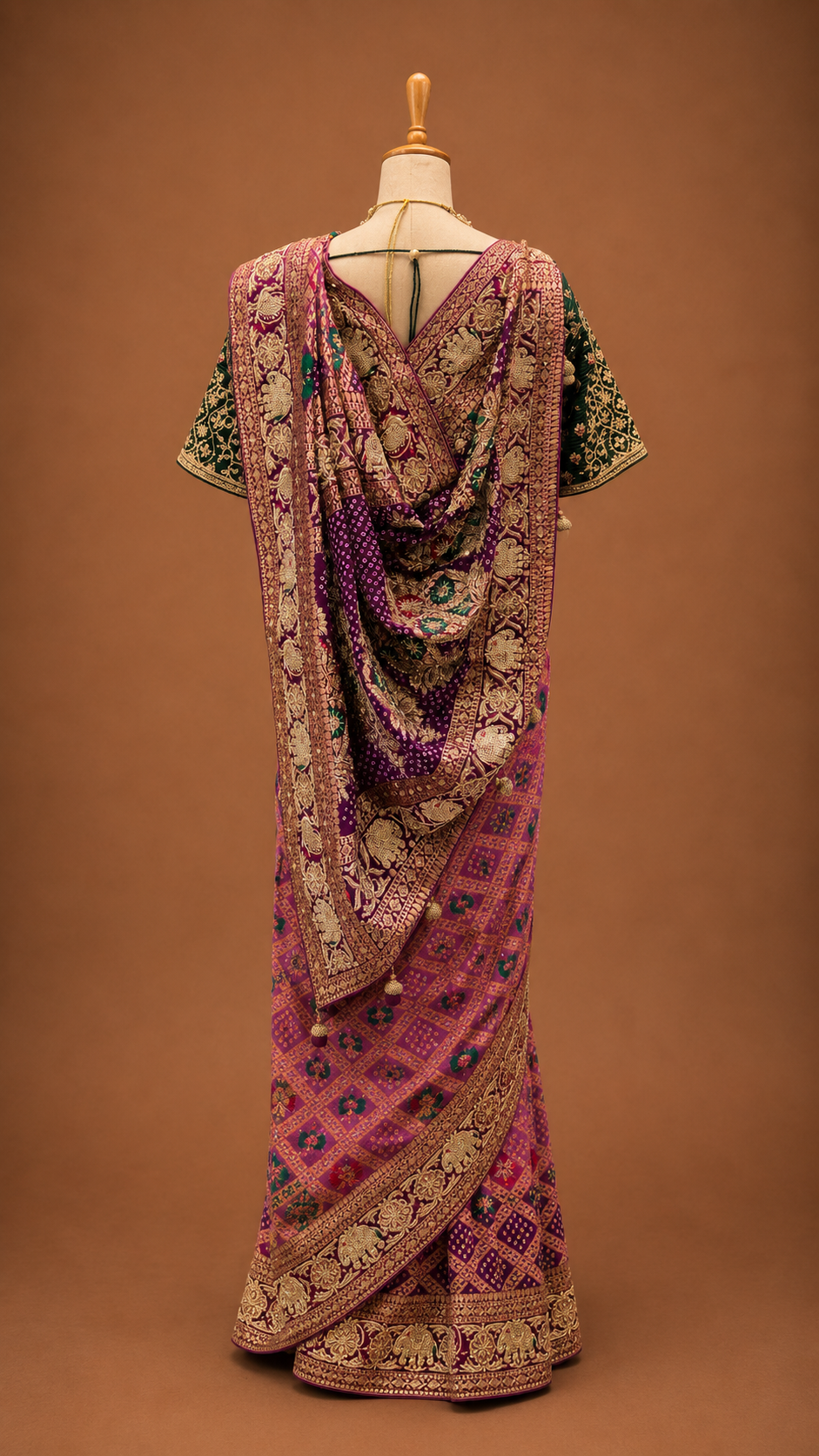 Royal Bandhej Khaddi Georgette Saree