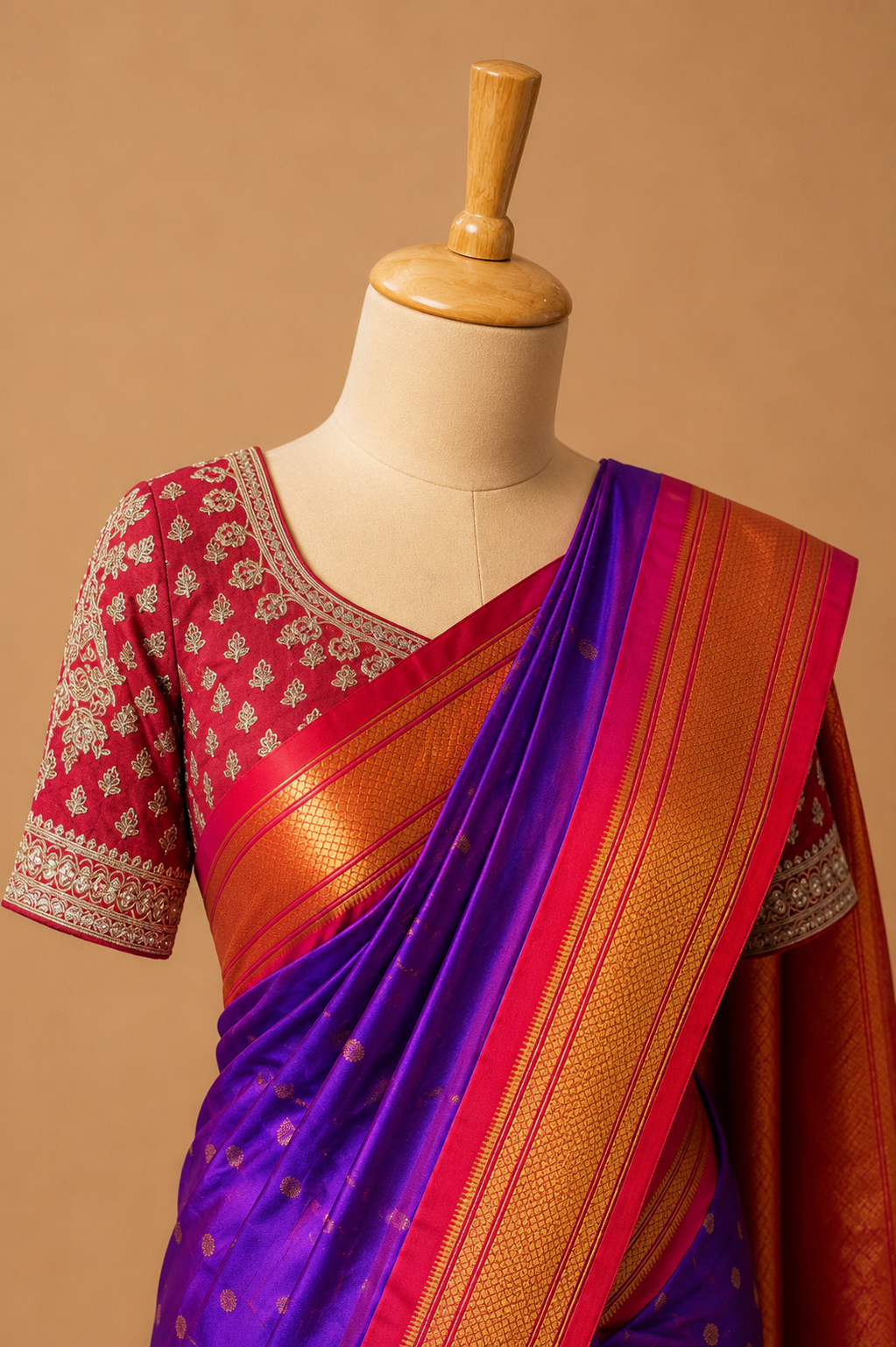 Royal Amethyst Paithani Silk Saree