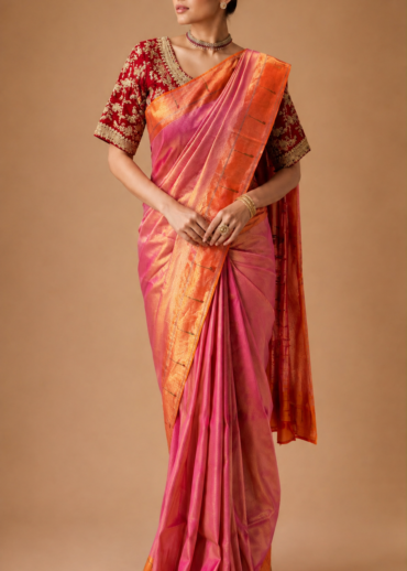 Gulnaar Tissue Lining Muniya Paithani Saree