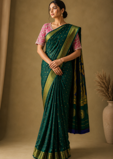 Green Heritage Paithani Silk Saree