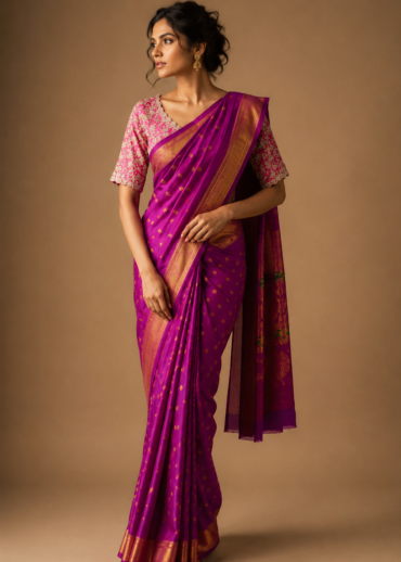 Royal Magenta Paithani Silk Saree