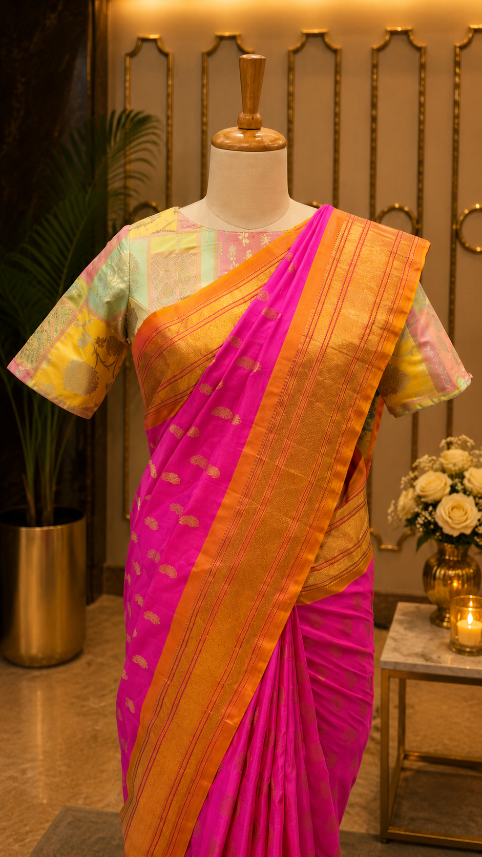Rani Pink Kalanjali Paithani Silk Saree