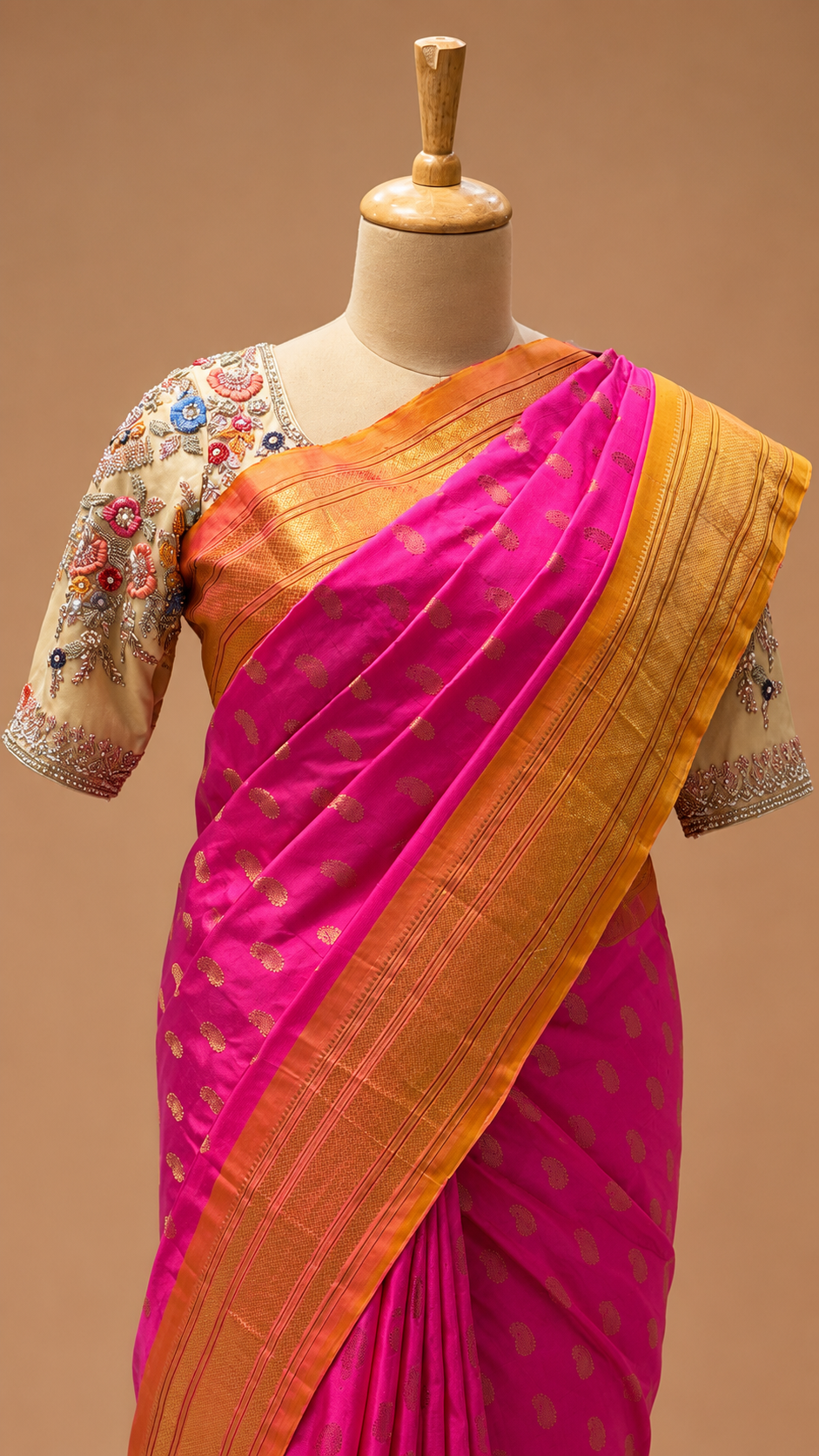 Rani Pink Traditional Paithani Silk Saree