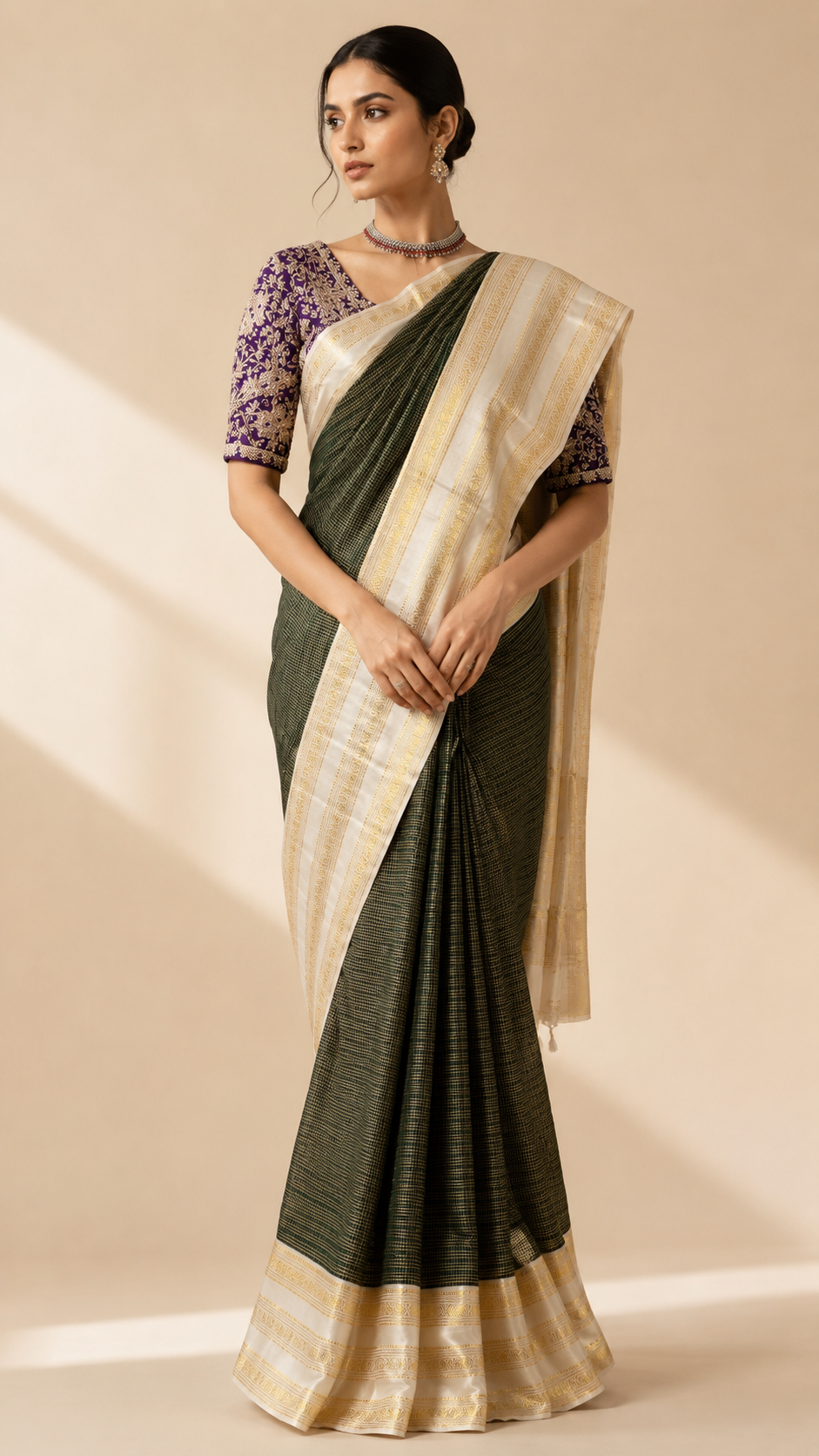 Emerald Grace Kanjeevaram Silk Saree Emerald Grace Kanjeevaram Silk Saree