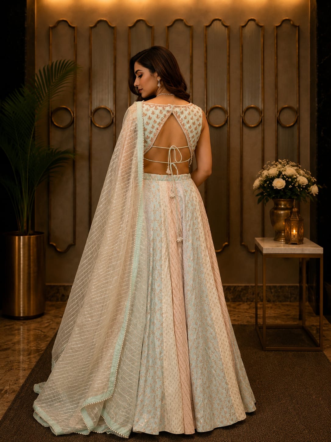 Pastel Symphony Panelled Lehenga Set